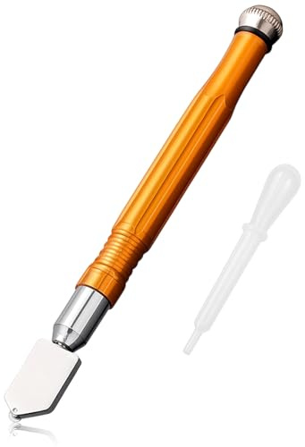 Professional Carbide Alloy Handle Glass Cutter Tool with Carbide Wheel Self Oiling Pencil Style Glass Cutters for Thick Glass Perspex and Tiles Glass Cutter Professional Cutting