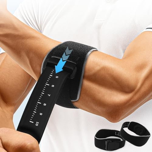 Lureon Tennisarm Bandage 2er-Pack Testsieger - Ellenbogenbandage für Herren & Damen, Verstellbare Ellbogen Bandage bei Golferarm & Epicondylitis, Beidhändig für Kraftsport & Gym