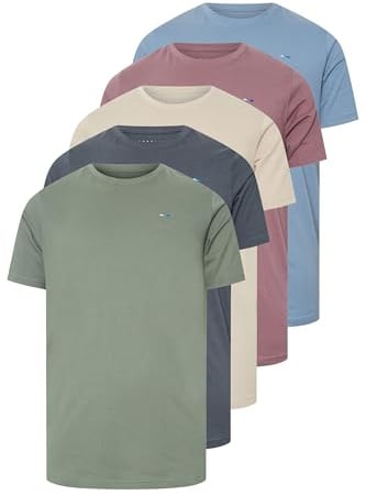 BadRhino Big & Tall Green//Purple/Cream/Navy 5 Pack Extra Long T-Shirts - Men's - Plus Size Curve