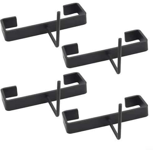 CNANRNANC Lot de 4 supports de panneau de clôture, clips de poteau de clôture en béton d'aluminium pour poteaux de 10,2 cm, support de sécurité pour monter des sacs de croissance, des paniers
