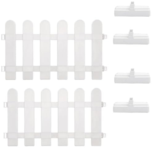 NUOBESTY Recinzione Staccionata Bassa Bianco in Pvc da Giardino Superficie Liscia e Design per Aiuole e Bordure in