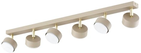 KAR LIGHTING Spotbalken 6-flammig GX53 Beige – Moderne Spot-Leuchte im Loft Design für Wohnzimmer, Küche & Büro (ohne Leuchtmittel)