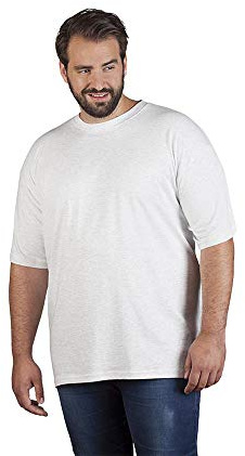 Premium T-Shirt Plus Size Herren, Hellgrau-Melange, 4XL