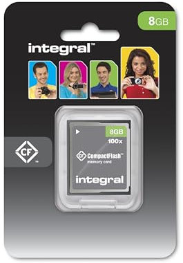 Integral 8GB Carte Compact Flash conçue pour les passionnés de photographie, Durable et Fiable, Noire