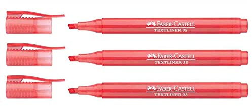 FABER-CASTELL Textmarker TEXTLINER 38, rot VE=3