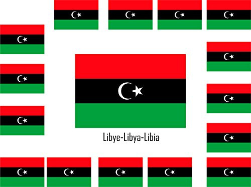 Sortiment 15 Aufkleber Vinyl Sticker flag Flagge libye-libya-libia