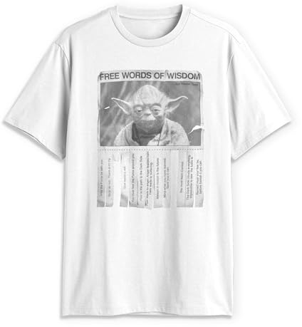 STAR WARS Men's Words of Wisdom T-Shirt, White, XXXL