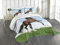 ABAKUHAUS Natur Tagesdecke Set, Pferd Pacing auf Gras, Set mit Kissenbezügen Waschbar, für Einselbetten 170 x 220 cm, Grün Braun
