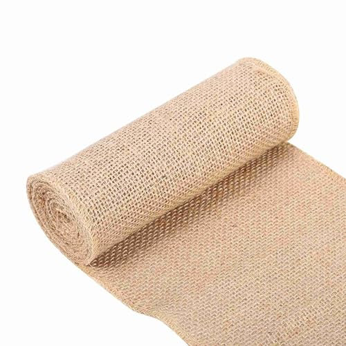 Juteband Tischläufer Jute Jutestoff Dekoband Jute Band Tischband Natürliche Sackleinen Hessische für DIY Handwerk Vintage Hochzeit Zuhause (15x200cm)