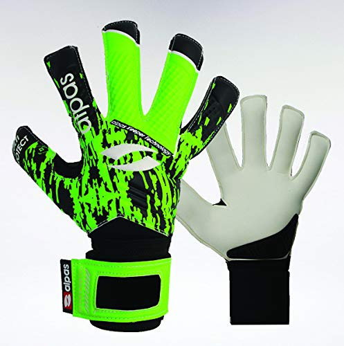 Alpas Torwarthandschuhe PowerSafe V3 Hellgrün (Fingersave) Gr. 3 bis 12 *NEU* (optional mit Druck) (4 (mit Druck))