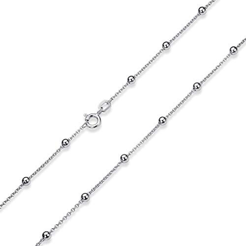 Materia Kugel Halskette Damen Silber 925 - Silberkette Kugelkette für Frauen K103-55cm