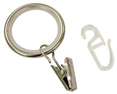 Gardinia 32071 Vorhangringe, 19 mm, Edelstahl-Optik