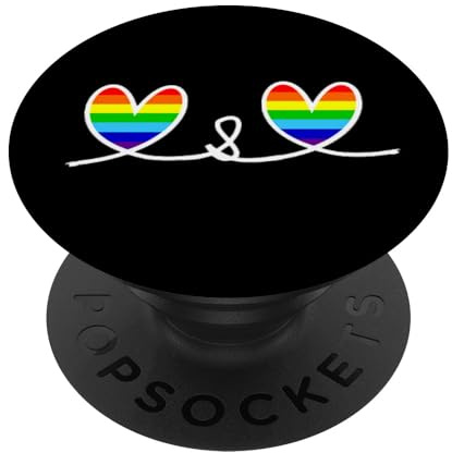 PopSockets CSD Regenbogen Herzen Love Liebe Heart LGBT Rainbow LGBTQ PopSockets PopGrip: Ausziehbarer Sockel und Griff für Handys/Tablets mit Tauschbarem Top