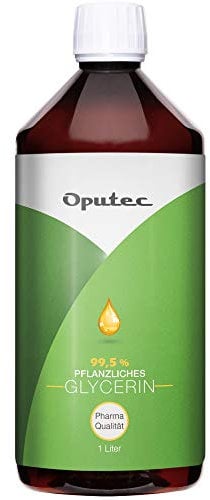 Oputec 1L pflanzliches Glycerin in pharmazeutischer Qualität - 1000ml flüssiges Glycerol Glyzerin in Ph. Eur. Qualität - Für Cremes, Seife, Extrakte - Parfümfreie Lebensmittelqualität