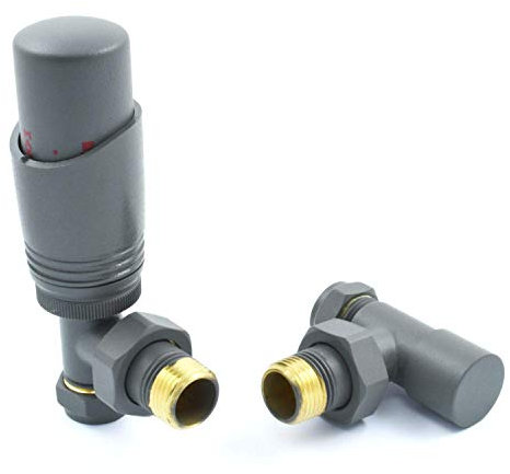 Delta Angled TRV Gunboat Grey Thermostatic Radiator Valve