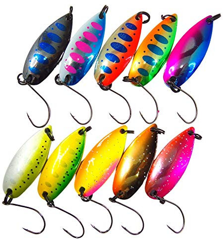 momolures Trout Fishing Spoon lure TIMO Native Color 2.8g 3.5g 4.2g Assort Set Forest MIU Style (4.2g - 10pcs Assort)