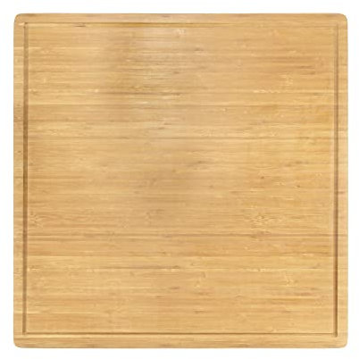 BambooMN Bamboo Burner Cover Cutting Board - 3 Ply - Extra Large Square - Grooved/Flat (24 x 24 x 0.75) - 1 Piece