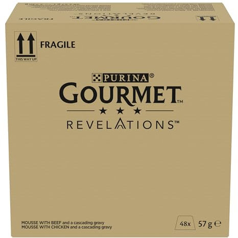 Gourmet Gourmet PURINA GOURMET Revelations Mousse, Katzenfutter nass in Sauce, Huhn & Rind, 48er Pack (48 x 57g)