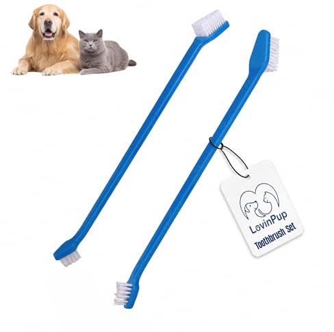 LOVINPUP Double-Sided Dog Toothbrush Set – Cat & Dog Toothbrushes (2-Pack)