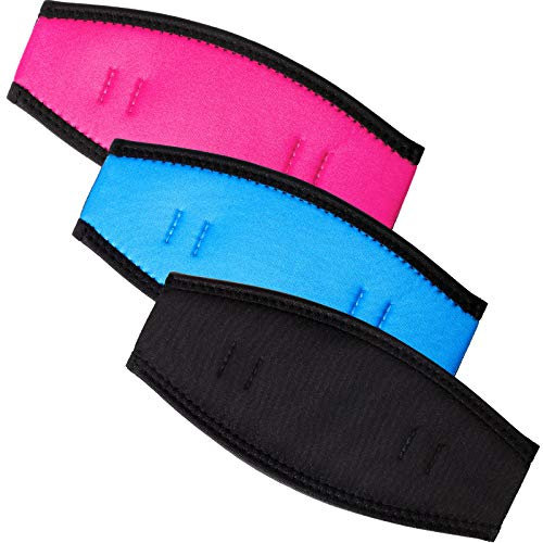 Weewooday 3 Stück Maskenband-Abdeckung, bequem, rutschfest, Tauchmaske, Slap Cover für Tauch- und Schnorchelmasken, Wassersport (Rosa, Schwarz, Blau)