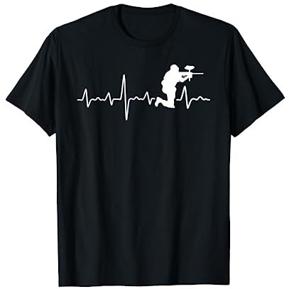 Paintball Herzschlag EKG Frequenz Paintballspieler T-Shirt