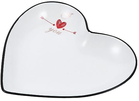 DOITOOL Platos de Cerámica PARA CENA Platos en Forma de Corazón Plato de Platos de Porcelana para Ensaladas Plato de Postre Bandeja de Pasta Plato de Servicio de Joyería para