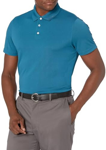 Amazon Essentials Herren Golf-Poloshirt, Schnell Trocknend, Schmale Passform - Auslauffarben, Dunkelblau, S