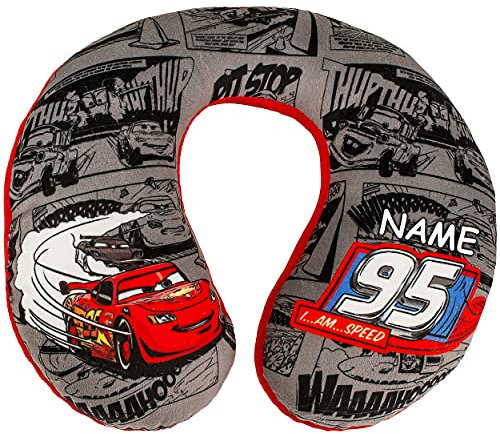 alles-meine.de GmbH Autositz & Reisezubehör Motiv & Artikel frei wählbar Nackenkissen/Nackenrolle - Cars - Auto - Lightning McQueen - inkl. Name - Kissen für Auto Kindersit..