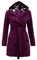 Godoboo Damen Mantel Warme Wintermantel Lange mit Kapuze Zweireihige Revers Winterjacke Trenchcoat Outwear Mit Taschen GüRtel Übergangsmantel Winter Elegant Outdoorjacke