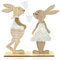 Osterhase Deko aus Holz, 2 Stück Osterhasen Deko zum Hinstellen, Osterdeko Hase deko, Ostern Hase Aufsteller, Osterhase Figur holz, Osterdekoration Garten Osterhasen