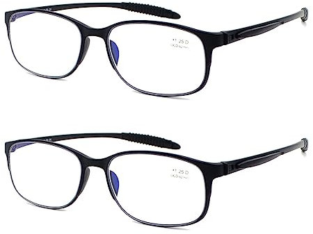 Mcoorn Lesebrille Leicht Flexibel Für Herren, Computer Reading Glasses Lesehilfe Biegsam Anti Blaulichtlicht, Dioptrien +1,75