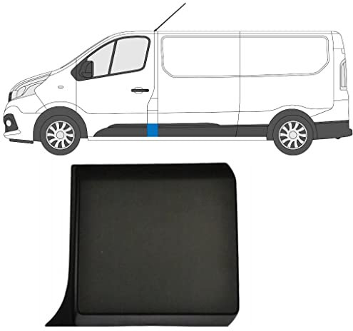 EasyParts Side door moulding panel strip - car door protector trim replacement with clips for Renault Trafic/Vauxhall Vivaro/Fiat Talento/for all design models from 2014 to 2022, Black grey