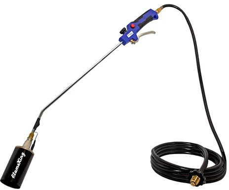Flame King Kit de chalumeau au propane robuste 340 000 BTU avec allumage à piles (auto-allumage), avec tuyau régulateur de 1,8 m