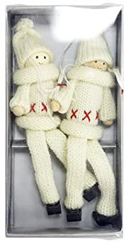 Yuemei Infrarot Deckenheizstrahler Gas Weihnachtspuppe Deko Anhänger Wollpuppe Geschenk 2 Weihnachtsdeko (Beige, One Size)