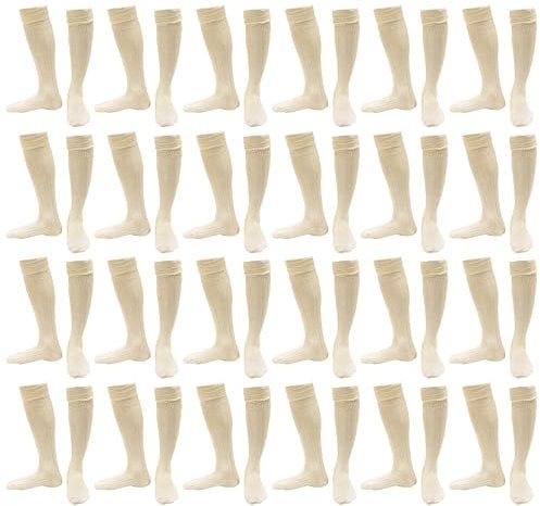 Lot de 2 paires de chaussettes bavaroises pour homme en laine mélangée Lederhosen allemand Crème Chaussettes pour kilt Déguisement Highlander écossais 39-48, crème, 6-11