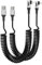90-Degree iPhone Charger Cable for Apple Carplay MFi Coiled Lightning Cable Right Angle - Short USB to Lightning Cable for Car [2 Pack]