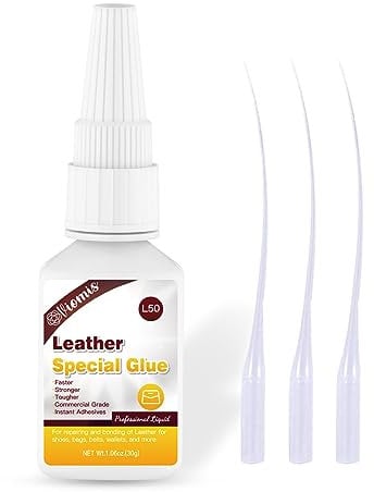 Viomis 30g Leather Glue, Special Fabric Adhesive for Leather craft, Shoe Repair, Furniture Upholstery, DIY | Strong Bonding Permanent Clear Washable for Genuine Leather Clothing Bags Seats Sofa and PU