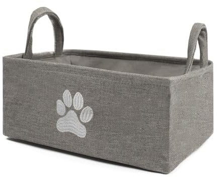 OHS Toy Storage Basket Dog Toy Box Storage, Blanket Box Dog Basket Dog Organiser Box Pet Basket for Toys with Large Storage, Dog Grooming Box Living Room Charcoal Grey