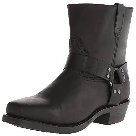 Stivali Western da Uomo Punta Quadrata Stivaletto Biker con Cerniera,Nero,41 EU