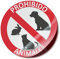Adhesivo señalización prohibición paso de animales · Pegatina Prohibido animales · Autoadhesivo · Artículo 29.2 de la ley de bienestar animal · Señal prohibido animales Mod 1 (Pegado Exterior, 15 cm)