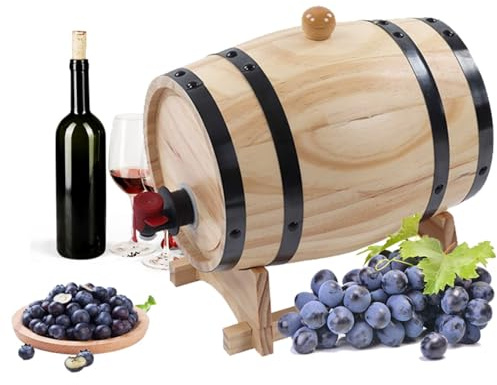 Topyond 5L Wine Pine Barrels, Wooden Wine Making Barrels | Wooden Wine Making Barrels, Self Brewed Wine Pine Aging Barrels, Beer Barrels for Bar Catering Barbecue Shop and Wine Lovers