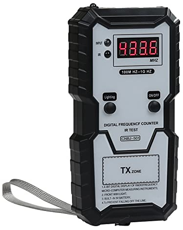 Sunydog Autoschlüssel Infrarot-Frequenztester 100M-1GHZ 4-Bit-Digital-Elektronik-Infrarot-Frequenzzähler-Testgerät mit Beleuchtungsfunktion