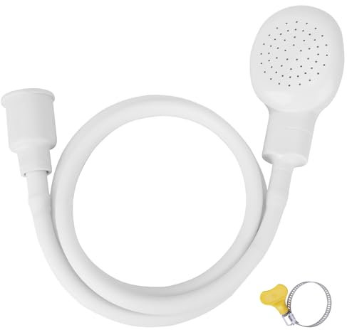 Miawtro Shower Head for Bath Taps, Tap Shower Attachment for Sink, Tap Shower Attachment for Bath with Safety Clip, 1.3m Hose for Dog Shower and Grooming - Bath Sink Spray Attachment