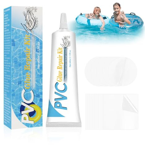 WAWJ Kit de reparación de Piscina, Resistente a los Rayos UV, Kit de reparación para Camas de Aire, una Variedad de inflables, Incluyendo jacuzzis, Piscinas sobre el Suelo, Duradero (60 ml)