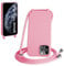 SLWYF Compatible with iPhone 11 Pro Max Crossbody Lanyard Case, Liquid Silicone Protective Phone Case with Strap Adjustable Neck Cord Necklace Soft Cover for iPhone 11 Pro Max, Pink