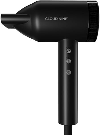 CLOUD NINE The Airshot Pro Hair Dryer | Powerful Salon Self Clean Mode Long Lasting Temperature Control | Eco Precision Motor Magnetic Diffuser | 1600W Lightweight & Portable