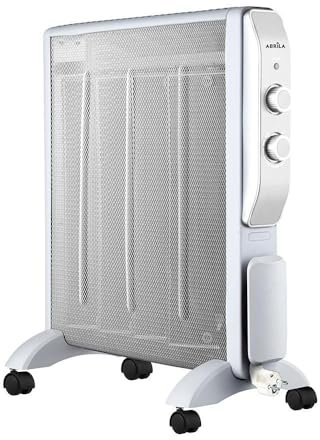 Radiador De Mica Abrigo 2000w 4elementos Blanco/plata 2potencias Antivuelco,luz Ind.termostato Reg.61,5x56x26,5 Cm