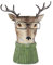 CHXIE Hirschförmige Vase mit Brille und Schals, simulierte Tiervase für Zimmerpflanzen, große Deko-Vasen für Esstisch, ästhetische Wohnungsdekoration (Hirsch)