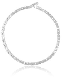 MUAU Schmuck Bracelet Königskette Weissgold 750, 2.9mm, 19cm