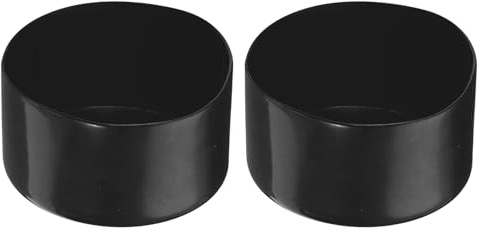 Rebower 2 Stück PVC Endkappen, 70mm ID Abdeckkappen, Rund PVC Stopfen, Schutzkappen für Schrauben, Gewindebolzen, Möbelfüße, Zaunpfosten, Drahtseile, Rohr, Schwarz